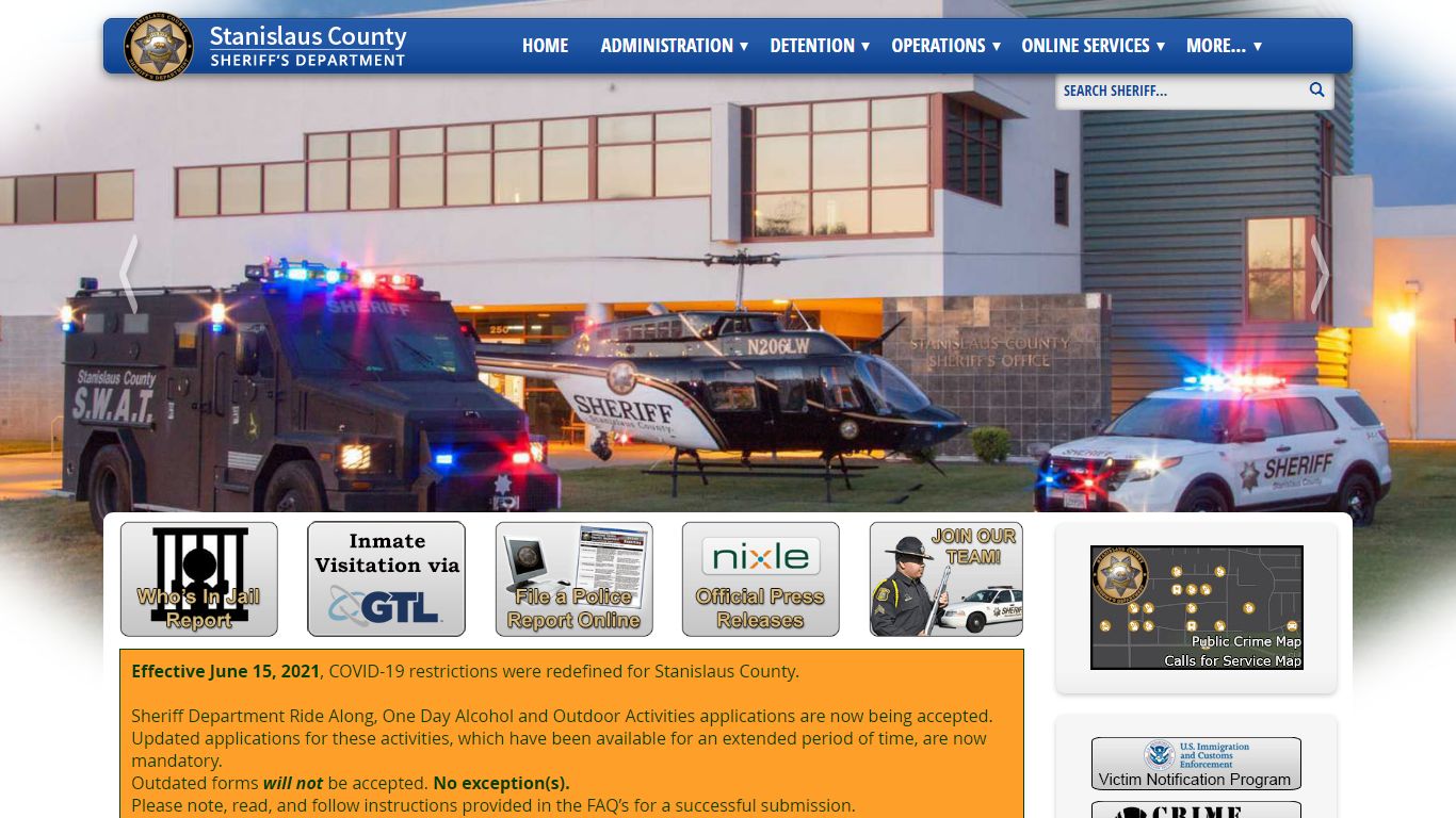 FACILITY VISITING HOURS - Stanislaus County Sheriff's Department